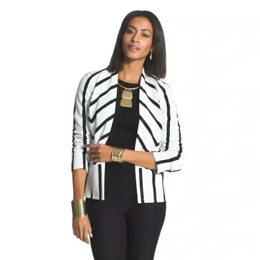 Chico’s Stripe Ottoman Jacket